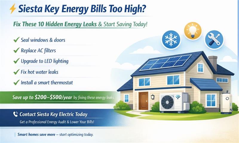 Siesta Key Energy Bills Too High? Fix These 10 Leaks